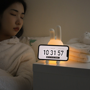 <b>Rabbit</b> Night <b>Light</b> Silicone Tap Control USB Charging LED Ambient Lamp For Baby Kids Bedroom - Product Image 3