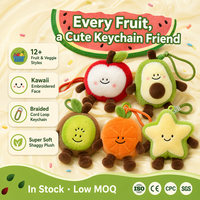 Kawaii fruit- en groentepluche sleutelhangers van katoen: appel, sinaasappel, avocado, kiwi, sterfruits, druif, wortel, pluizig zacht tasbedeltje, cadeau, voorraad