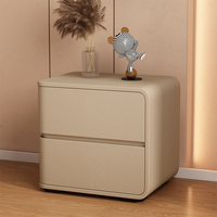 Table de chevet en bois massif de luxe simple, style crème haut de gamme, design minimaliste pour le rangement de la chambre à coucher, transfrontalier