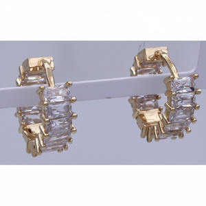 Audaci orecchini a forma di fiore con Clip a Clip e polsino in acciaio inossidabile in ottone rame resistente gioielli in metallo - Product Image 1