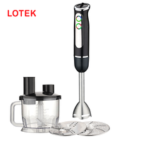 Mixeur à main multifonctionnel portable avec commande par bouton-poussoir et 8 vitesses pour usage domestique