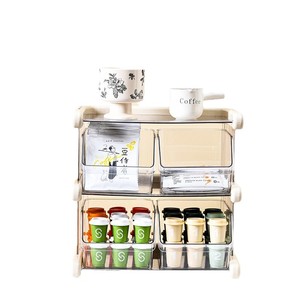 Tea Bag Storage Box 3 Floors Large Capacity Coffee Pod Organizer Desktop Rack - Product Image 3