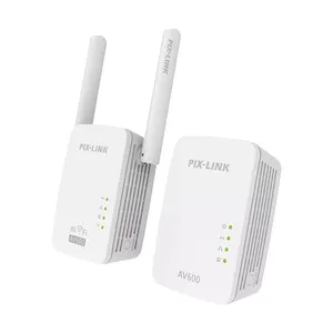 Pix-link Repeater Wi-fi AV600 edisi Powerline, Wifi Repeater Extender Router nirkabel pabrik penjualan 300 mbps kabel putih 300 Mbps