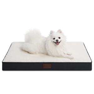 Logotipo personalizado Eco-Moda Ortopédica Cama para mascotas Lujo Sólido Impermeable Extraíble Piel artificial Pequeño Mediano Huevo Caja de espuma - Product Image 1