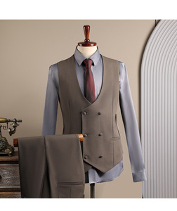 Slim Business Casual da uomo di alta qualità Blazer Color caffè traspirante doppio petto <span class=keywords><strong>sposo</strong></span> - Product Image 6