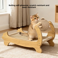 Tapis à gratter en sisal pour chat, lit douillet pour chat, tapis de jeu interactif tout-en-un, chaise longue pour chat extra-durable et simple