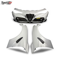 Kit carrosserie large GTAM semi-carbone adapté aux Alfa Romeo Giulia 952 2016-2022, pare-chocs avant et ailes modifiés GTAM