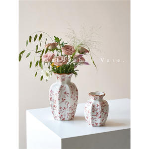 Jarrón de Cerámica Zhouzhou, Octagonal, Estilo Chino Tradicional, Jarrón Decorativo para Flores, para Sala de Estar y Entrada - Product Image 3