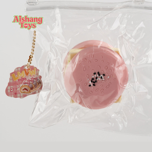 Juguete Blandito de Silicona en Forma de Hamburguesa Rosa al por Mayor, Juguete Realista para Apretar con Forma de Hamburguesa para Recuerdos de Fiesta para Niños y Adultos - Product Image 2