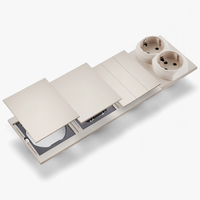 Interruptores y Enchufes de Pared WESA Ultrafinos con Botón Pulsador de 1/2/3 Vías, Enchufe Europeo de 1/2 Vía, Combinación Libre, Diseño Moderno de Lujo