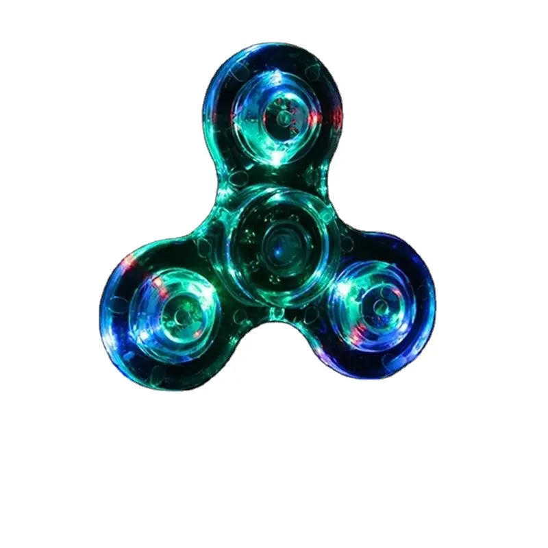 Fidget spinner Finger gyro toy Transparent flash LED flash reduces stress Gift plastic