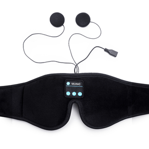 Mặt nạ ngủ nghe nhạc 3D siêu mềm, tai nghe ngủ âm thanh nổi rõ nét với loa tích hợp và dây đeo điều chỉnh bằng vải cotton đàn hồi - Product Image 2