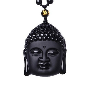 Ciondolo in ossidiana di cristallo a mano con collana portafortuna collana pendente di amuleto donna maschio coraggioso <span class=keywords><strong>amante</strong></span> dei gioielli di moda - Product Image 5