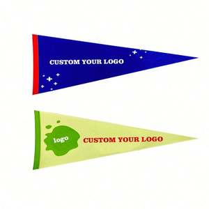 Handmade Triangle Hanging Baby Birthday Blank Garden Double Sided Customizable Wool Felt Pennant Pennant <b>Banner</b> <b>Flags</b> - Product Image 1