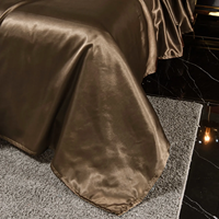 Parure de lit de luxe en soie pour mariage avec taies d'oreiller, drap plat et housse de couette - Textiles de maison écologiques
