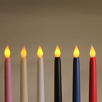 Bougie LED à flamme 3D avec télécommande colorée, piles en vrac, bougies longues, décoration de Noël, de mariage et de fête à domicile