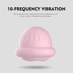 Masajeador de senos de silicona con rotación de 10 frecuencias, estimulador de nave espacial pequeña para masturbación femenina, pezón de senos vibrador - Product Image 2