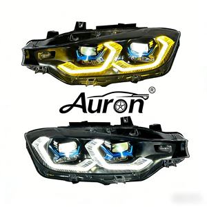 Nuevo Conjunto de Faros Delanteros Amarillo Blanco DRL, Ensamblaje de Faros Plug and Play, Retrofit para Serie 3 F30/F35 2013-2018, Ojos de Serpiente, 12V, 6000K, 6000 Lúmenes - Product Image 1