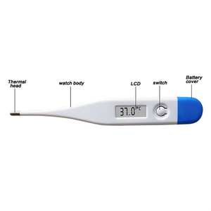 मौखिक रेक्टल आर्म्पाट तापमान के लिए वाटरप्रूफ वयस्क बेबी डिजिटल थर्मामीटर चिकित्सा नैदानिक उपयोग कारखाने मूल्य विद्युत शक्ति - Product Image 2