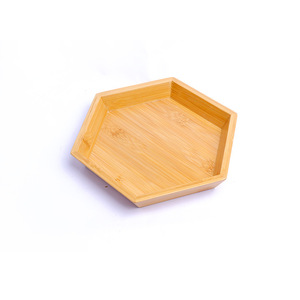 Bamboo and wood <b>tea</b> <b>tray</b>, retro style, suitable for home use, for Chinese <b>tea</b> and snacks, hexagonal bamboo <b>tray</b>, dried fruit - Product Image 1