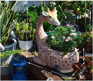<span class=keywords><strong>Fontaine</strong></span> en polyrésine en forme de girafe, décoration de jardin, pot de fleurs artificiel coloré, style balcon, maison, chambre, extérieur, jardin d'enfants, peinture - Product Image 5