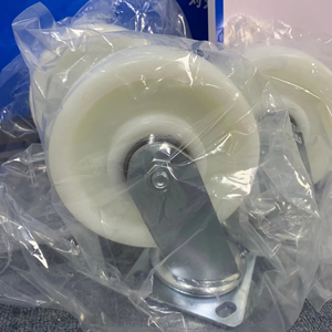 Hochwertige weiße 6-8 Zoll Industrierollen ohne Feststellbremse, PA-Festplattenrolle, Schwerlast-Laufrolle vom Hersteller - Product Image 3