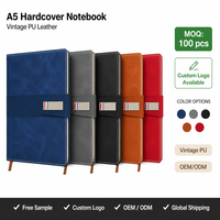 Planner Kulit Vegan PU Suede dengan Logo Custom, Sampul Keras, 100 Lembar, Grosir A5 OEM, Jepitan Tiga Warna, Jurnal, Buku Catatan Hadiah