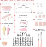 Kit de 207 pièces d'outils de pâtisserie écologiques résistants à la chaleur, comprenant des douilles, un plateau tournant et des outils de décoration de gâteaux, pour glaçage DIY et cuisine domestique