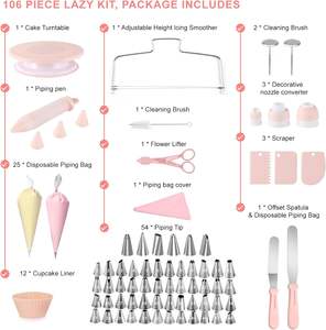 207pcs Baking Tools Set Nozzle Turntable <b>Cake</b> Decorating <b>Kits</b> Pastry Tools DIY Icing Piping Tip Set - Product Image 4