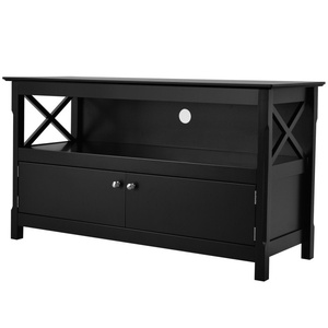 Meuble de rangement contemporain en bois de 44 pouces Support TV Design minimaliste moderne en contreplaqué pliable pour le salon Meubles de maison - Product Image 6