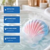 Bombe de bain effervescente OEM ODM à la rose 70g, étiquette privée personnalisée, hydratante, adoucissante, coffret cadeau spa