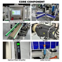 Étiqueteuse personnalisable entièrement électrique pour bouteilles carrées et conteneurs plats allongés, avec application d'étiquettes double face pour ligne d'emballage