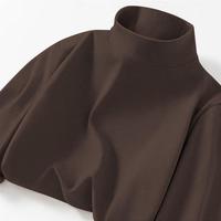 Haut thermique unisexe à col roulé en polyester double face, coupe ample, manches longues, motif lettres, collection Automne/Hiver