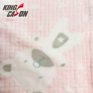 Kingcason fábrica china 100% poliéster cómodo tallado de doble cara impresión franela tela polar para manta Carments - Product Image 4