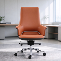 Chaise de bureau pivotante en cuir ergonomique pour la maison, la salle de réunion et la formation