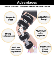 Attelle de jambe médicale pour fracture, orthèse orthopédique, support réglable à charnières, attelle de genou OA ROM