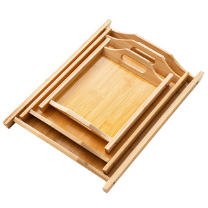 Household bamboo trays, dinner plates, snack plates, hotel dessert plates, rectangular bamboo and wood tea trays, barbecue - Product Image 3