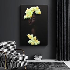 Nuovo design misto arte astratta trama di arte della parete grande mano 3D ritratti murali floreali - Product Image 2