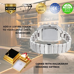 Reloj para Hombre con Diamantes Moissanite, Chapado en Oro Blanco Platino de Lujo, Esfera Cuadrada con Números Romanos, Correa Resistente - Product Image 6