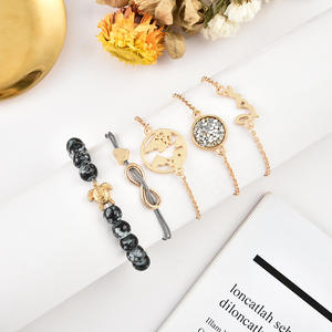 Fashion Jewelry Sets <b>Bracelet</b> Set Gold Plated Alloy Women's Trendy Love Heart <b>Turtle</b> Infinity Beaded <b>Bracelets</b> Gift - Product Image 2