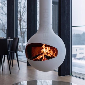 MEISU.CH Customizable Spherical <strong>Stove</strong> Pipe Simulated Carbon Fire Artificial <strong>Wood</strong> Burning Hanging Indoor Tube Hanging Fireplace - Product Image 3