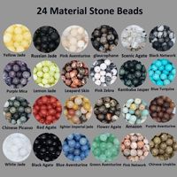720 pièces/boîte 24 grilles 6mm pierre naturelle ronde pierres précieuses perles en vrac D I Y perles pour Bracelet collier boucles d'oreilles ensemble