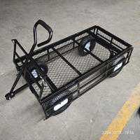 Chariot de jardin en acier robuste, capacité de 1200 lb, avec côtés en maille amovibles, chariot utilitaire en métal pour la cour, le jardin et la ferme