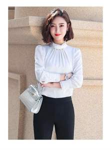 YiXin camicia di raso a maniche lunghe a tinta unita S-5XL primavera autunno alla moda coreana camicette <span class=keywords><strong>eleganti</strong></span> da donna top per donna 2022 - Product Image 6