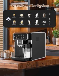 Cafetera Espresso Automática Multifuncional Eléctrica con Pantalla Táctil, Cafetera Profesional con Espumador de Leche - Product Image 3