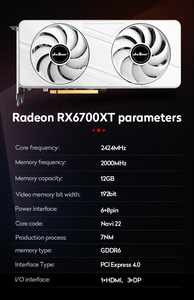 Tarjeta Gráfica JIESHUO 6700xt 16G Radeon RX6700XT GPU, Personalizada de Fábrica, Venta al Por Mayor, Rx 6700xt - Product Image 2