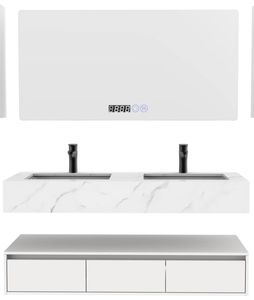 <span class=keywords><strong>Bolina</strong></span>-tocador de baño con doble lavabo, mueble de tocador con espejo LED, venta al por mayor - Product Image 3