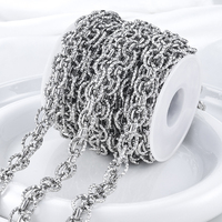 Chaîne à maillons multi-cercles entrelacés en acier inoxydable, fournitures de bijoux DIY en vrac, accessoires étanches pour colliers, bracelets et artisanat