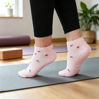 Chaussettes de sport personnalisées Pilates Yoga – Printemps – Votre logo, votre couleur, votre adhérence – Antidérapantes en silicone respirant, coton de qualité supérieure, personnalisables