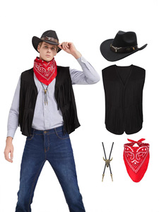 <span class=keywords><strong>Gilet</strong></span> à franges pour <span class=keywords><strong>homme</strong></span>, style années 60-70, <span class=keywords><strong>hippie</strong></span>, ouvert sur le devant, sans manches, cardigan, veste en faux daim style cowgirl western avec pompons - Product Image 1